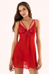 Night dress Angelina, color: red  — preview