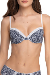Push-up moulded bra LADY, color: white-blue — preview