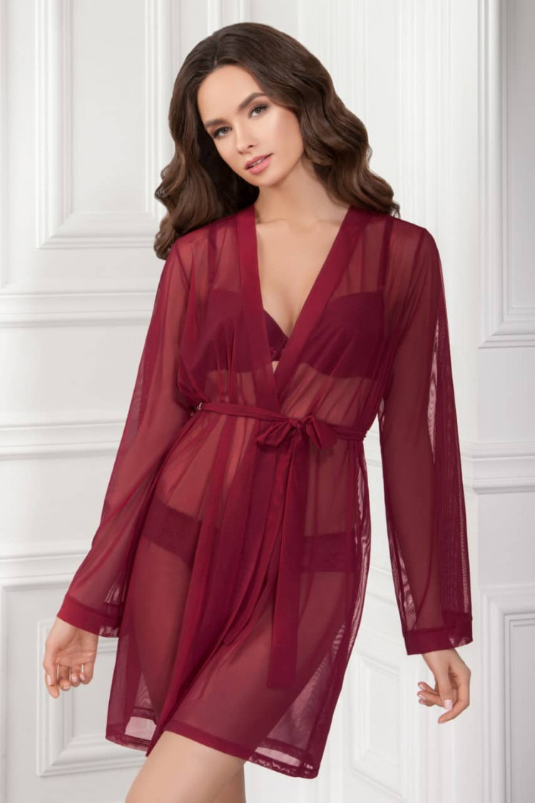 Dressing gown Syzanna, color: bordo — photo 1