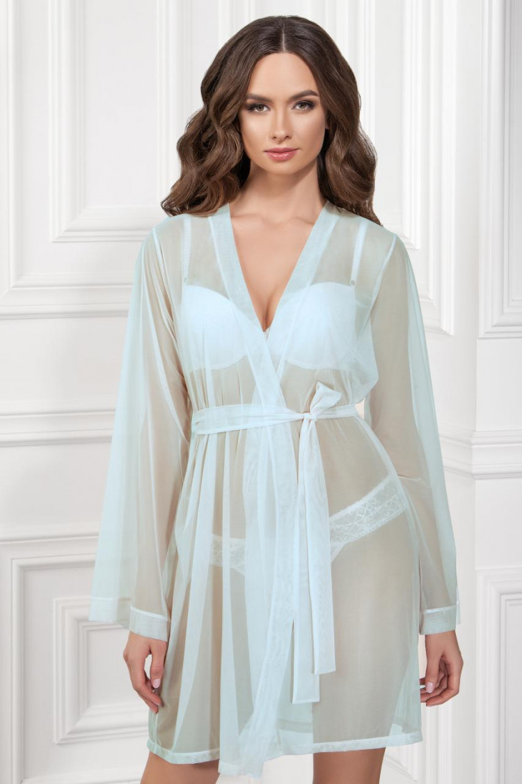 Dressing gown Suzanna, color: light blue — photo 1