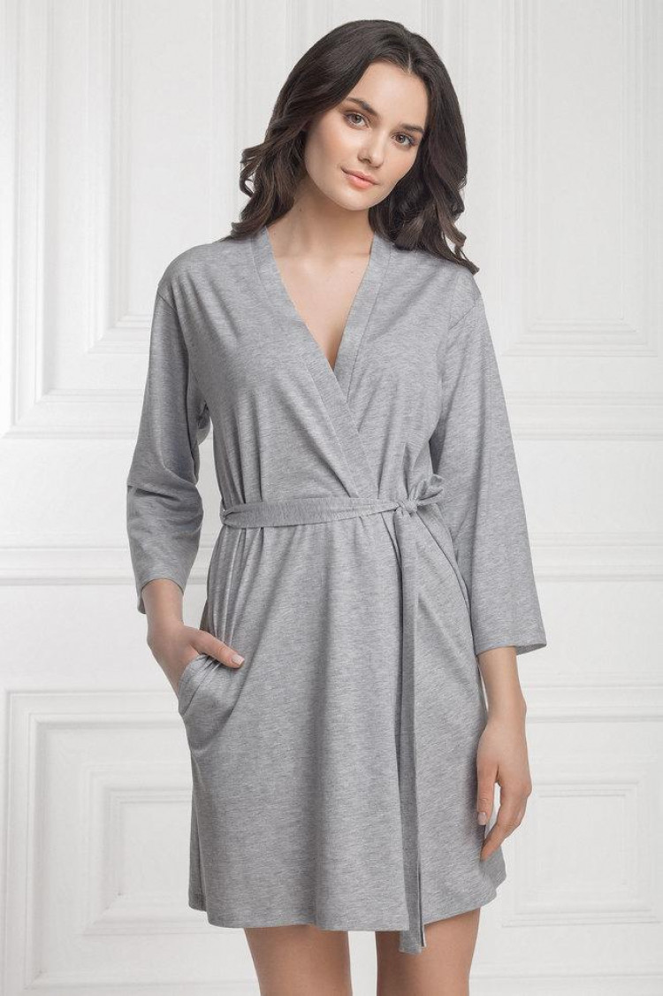 Dressing gown Careen, color: mint-gray — photo 1