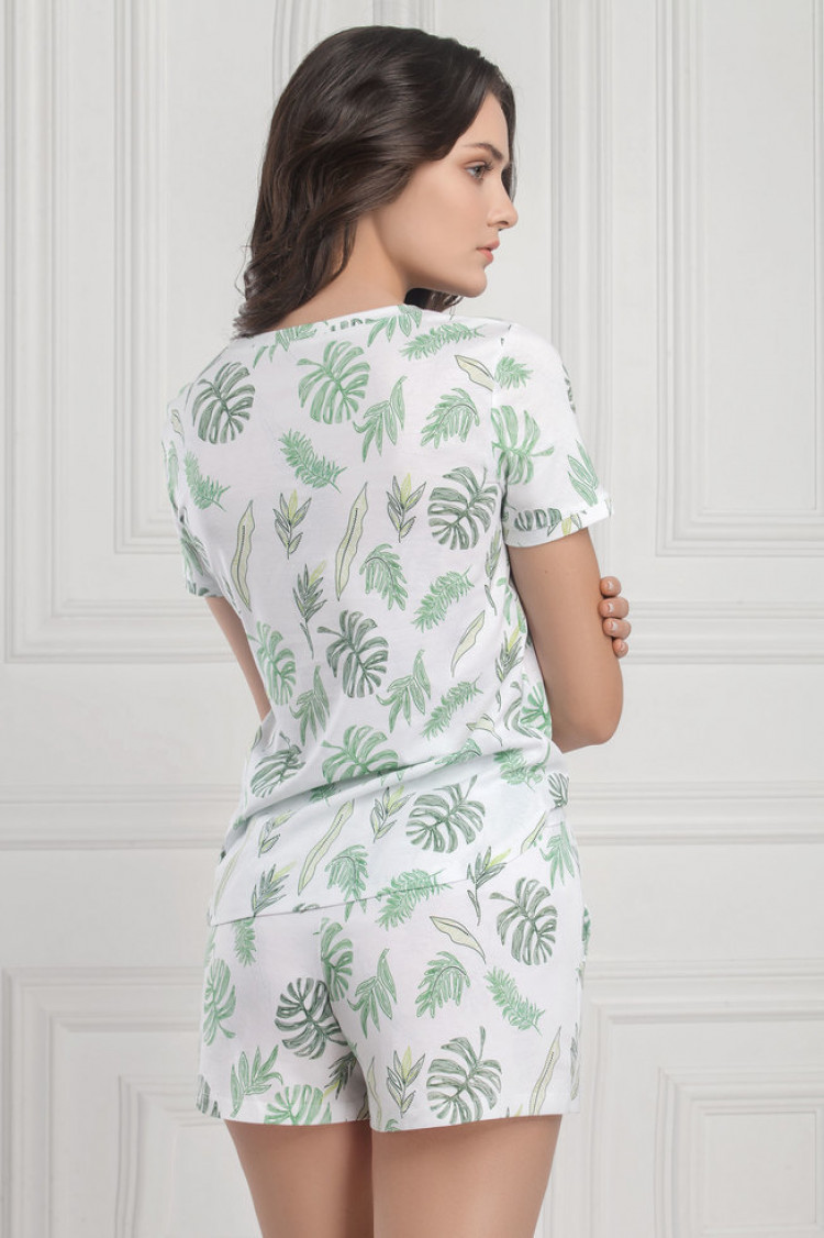 Shorts — Silvia, color: white-green — photo 1