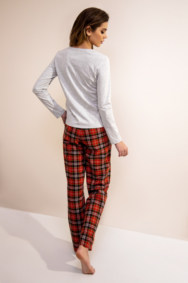 Trousers — Regina, color: melange-red — photo 1