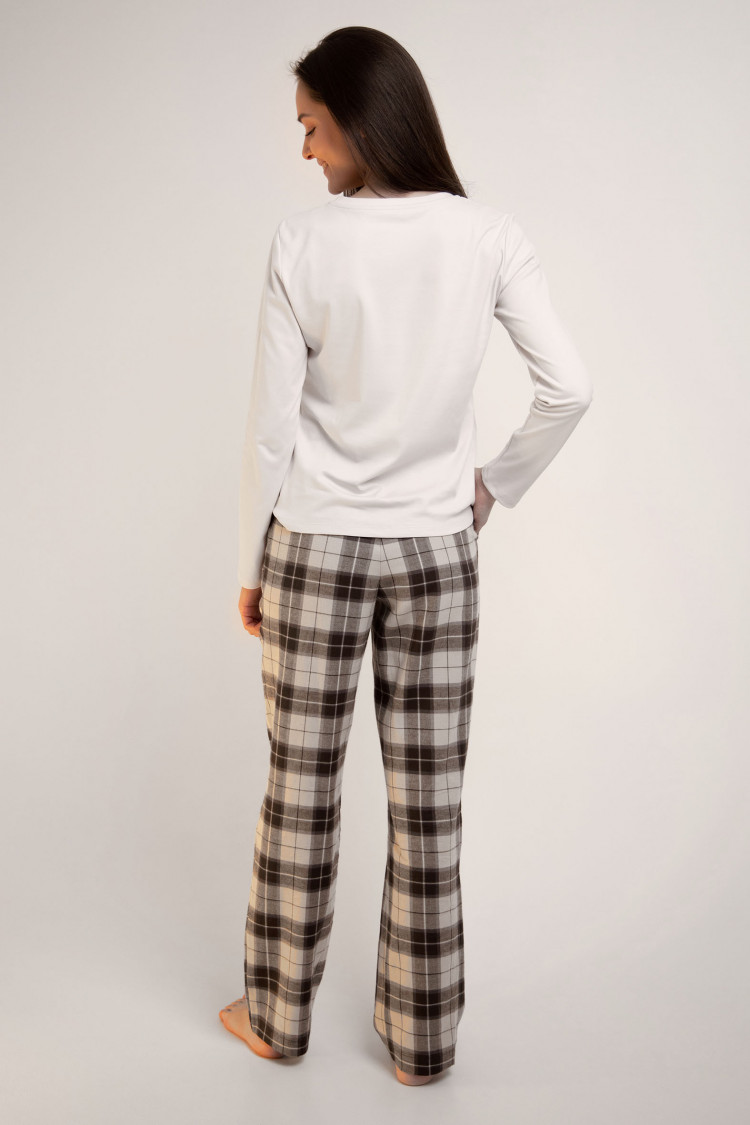 Trousers — Delfina, color: beige-black — photo 1