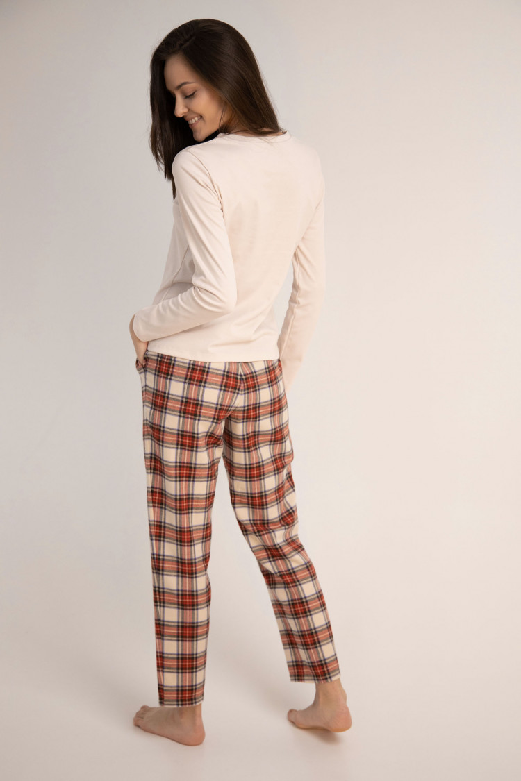 Trousers — Sierra, color: beige-red — photo 1