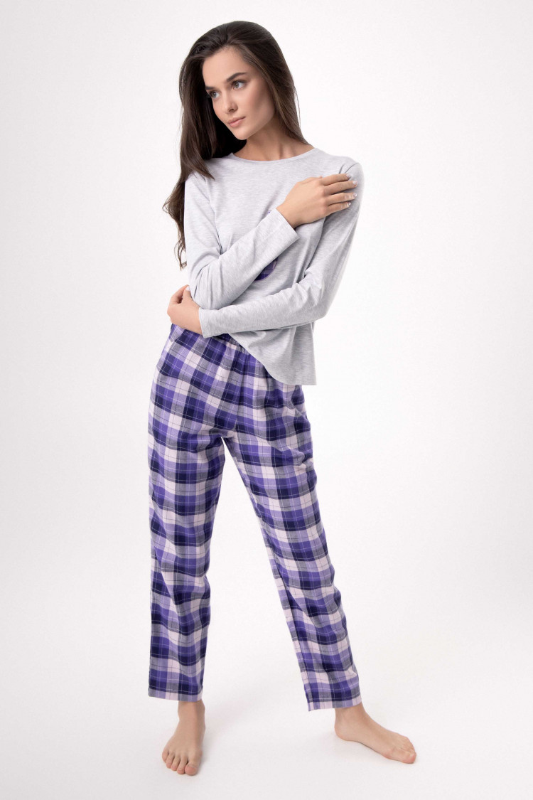 Trousers — Davinia, color: melange-lilac — photo 1