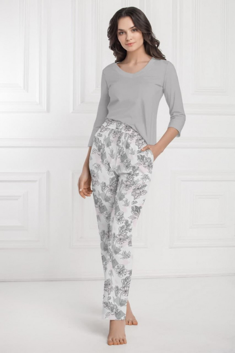 Trousers — Keitlin, color: white-gray — photo 1