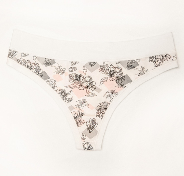 Panties string Livia, color: white-gray — photo 3