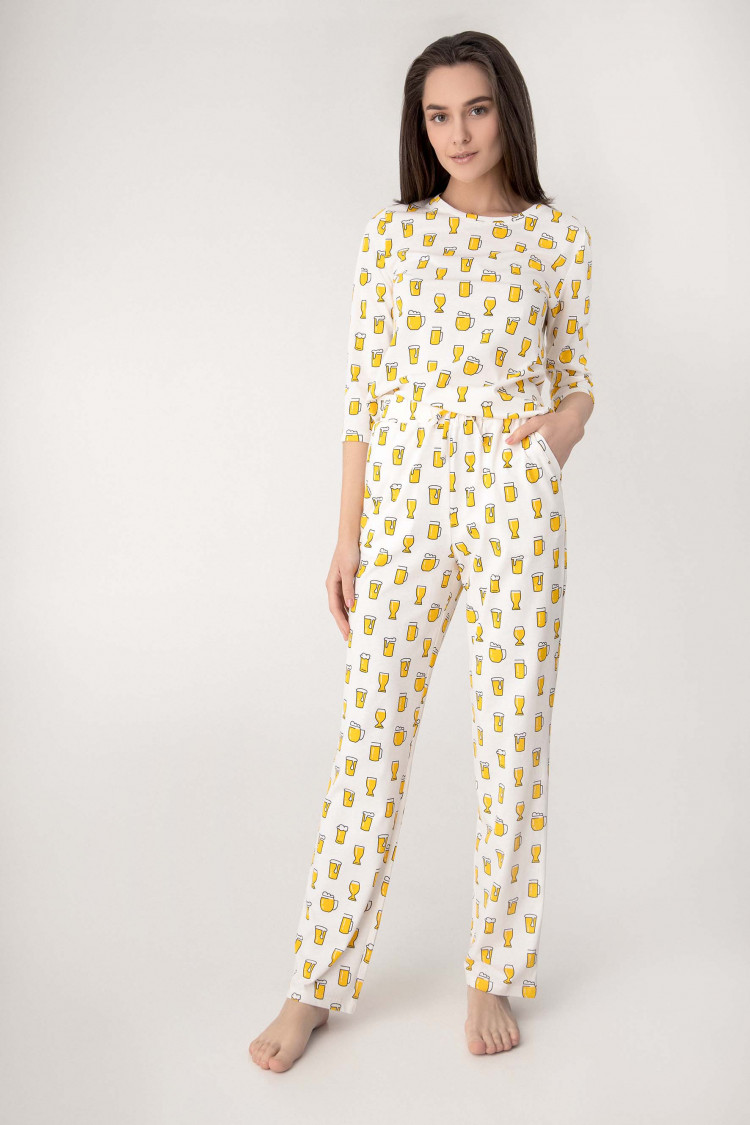 Trousers — Helin, color: milk-yellow — photo 1