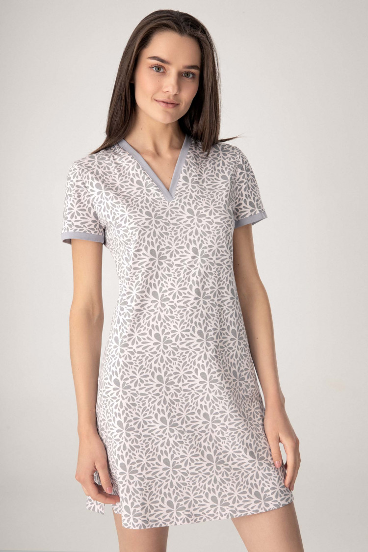 Нічна сорочка Belinda, колір: квітковий-сірий — фото 1