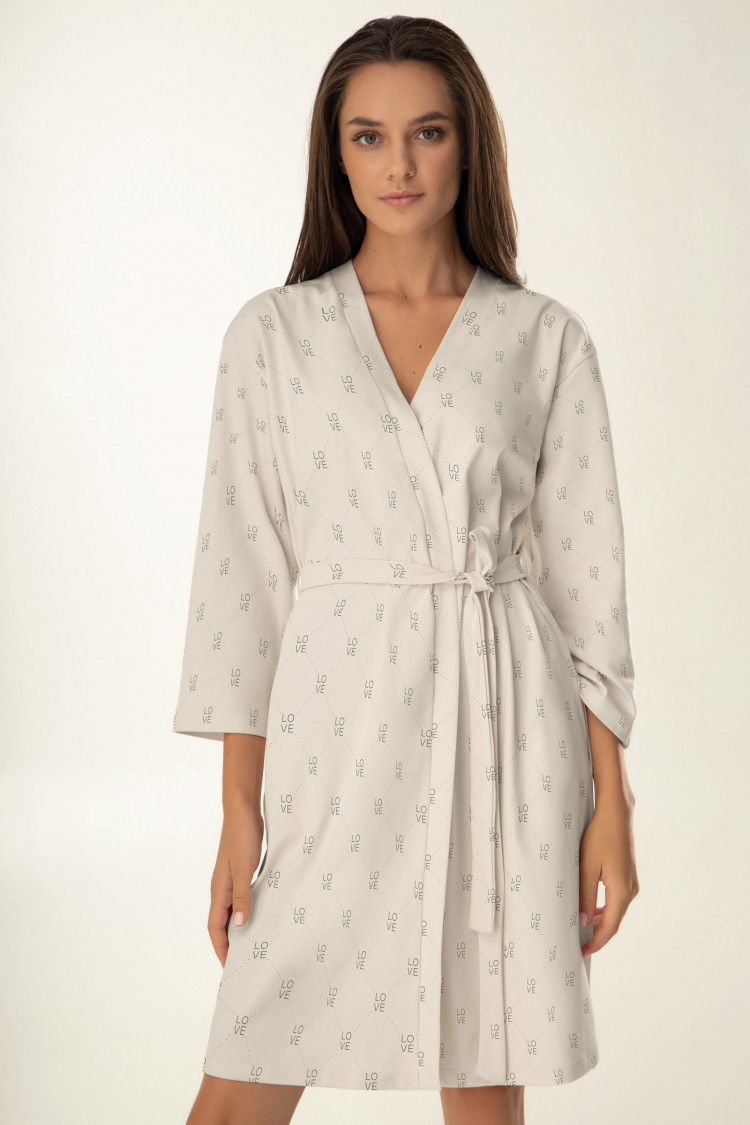 Dressing gown Michelle, color: nude-black — photo 1