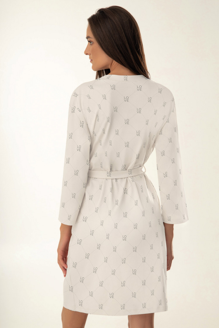 Dressing gown Michelle, color: nude-black — photo 2