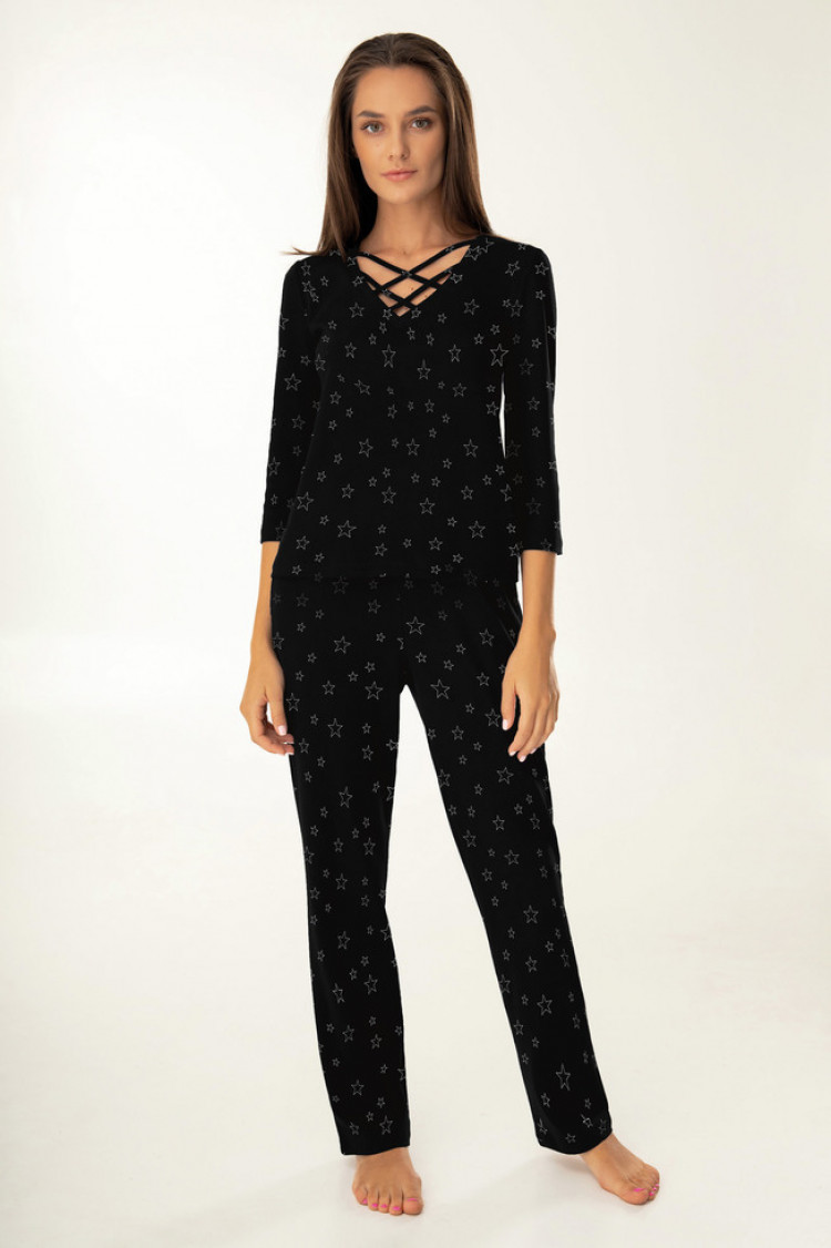 Пижама - Кофта Kelly Цвет: - черный/серебряный — фото 1