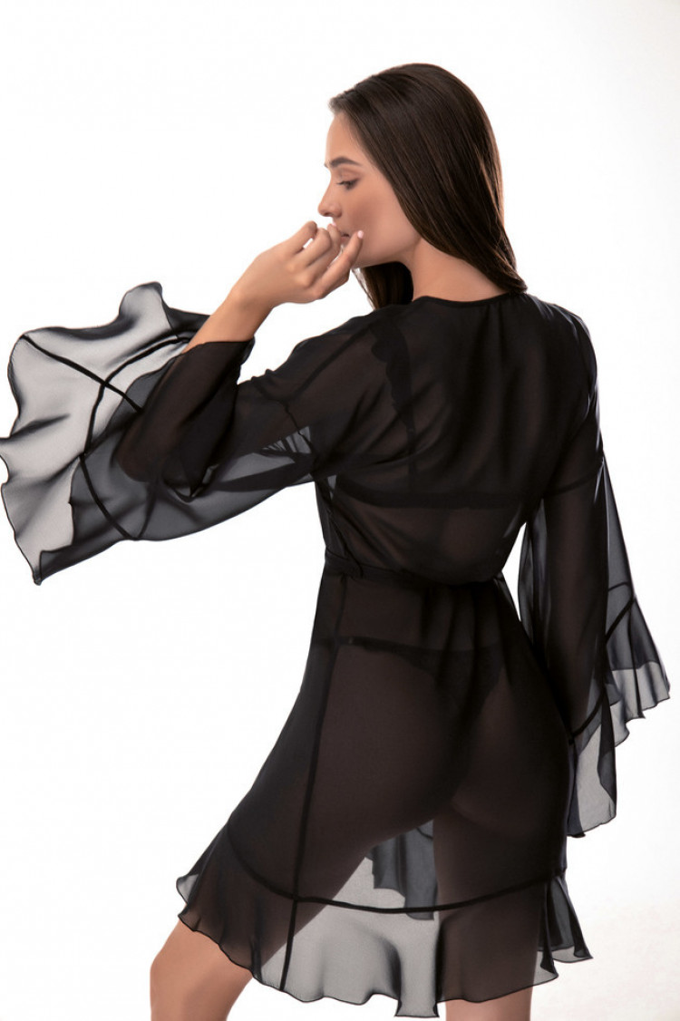 Dressing gown Veronica, color: black — photo 2