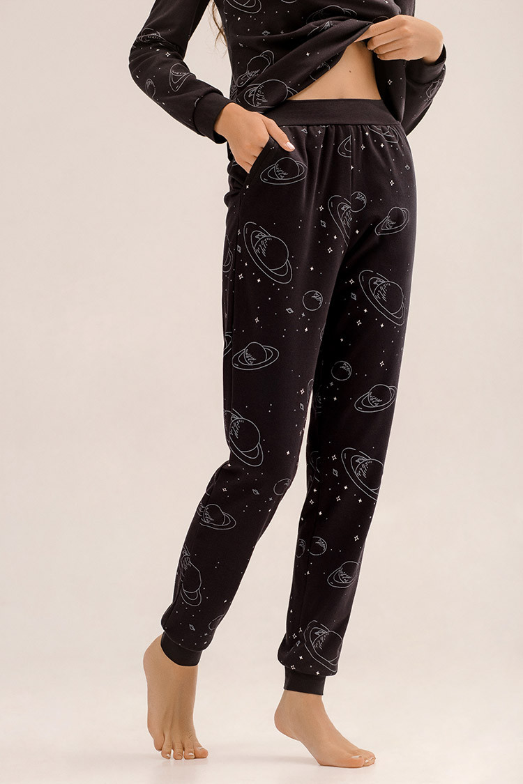 Trousers — Nikky, color: black-silver — photo 1
