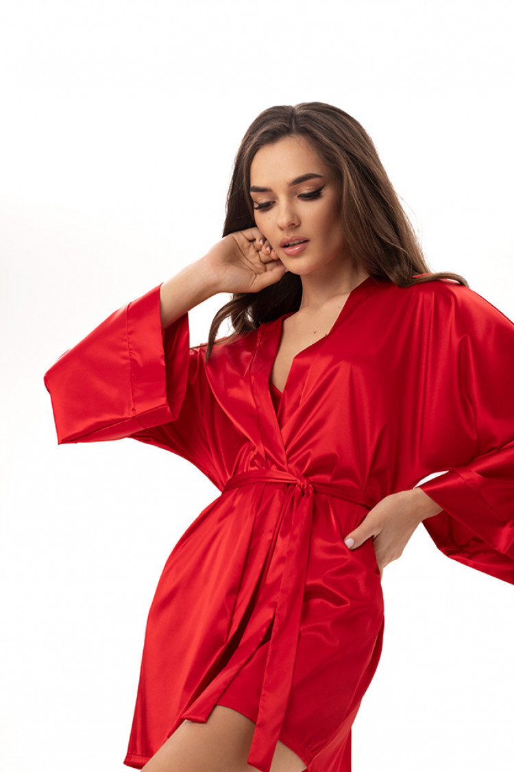 Dressing gown Virginia, color: red — photo 4