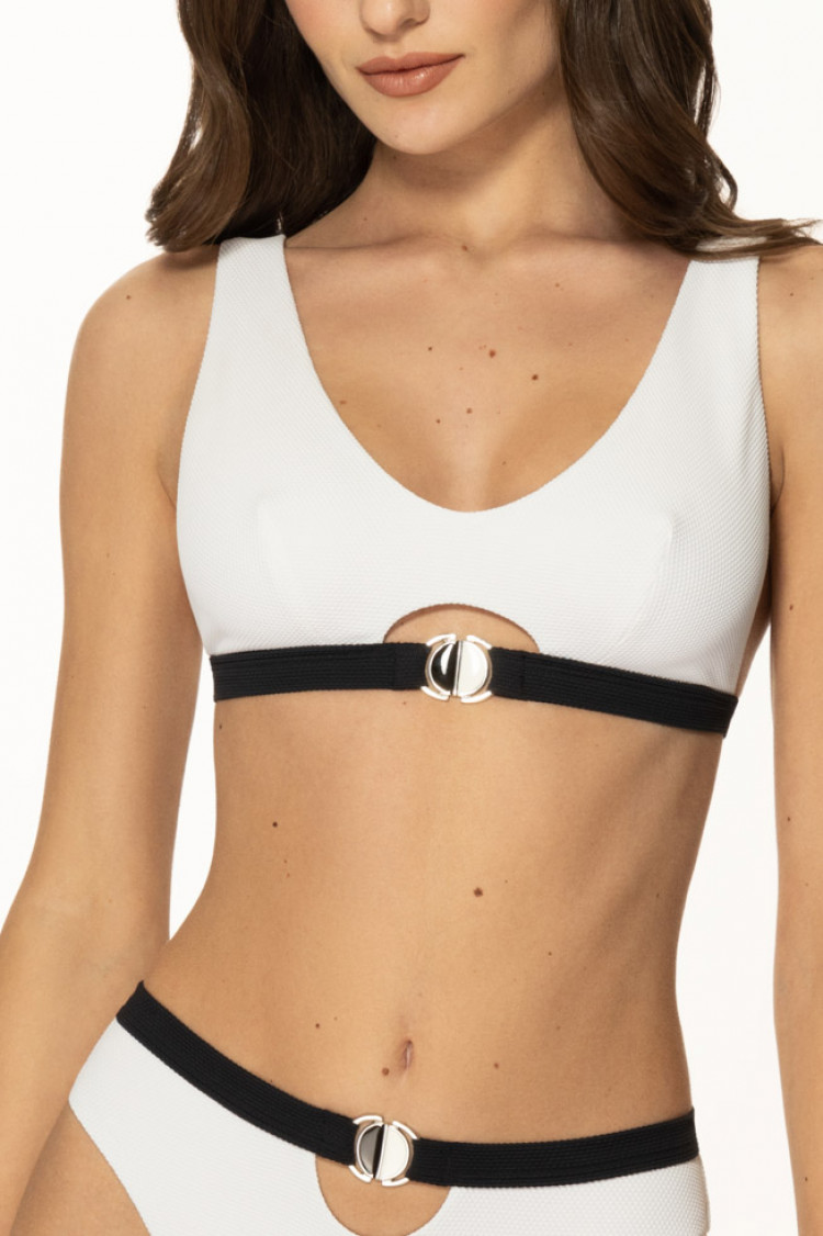 Swimwear - Soft swim bra ADEL Color: - white-black  — photo 1