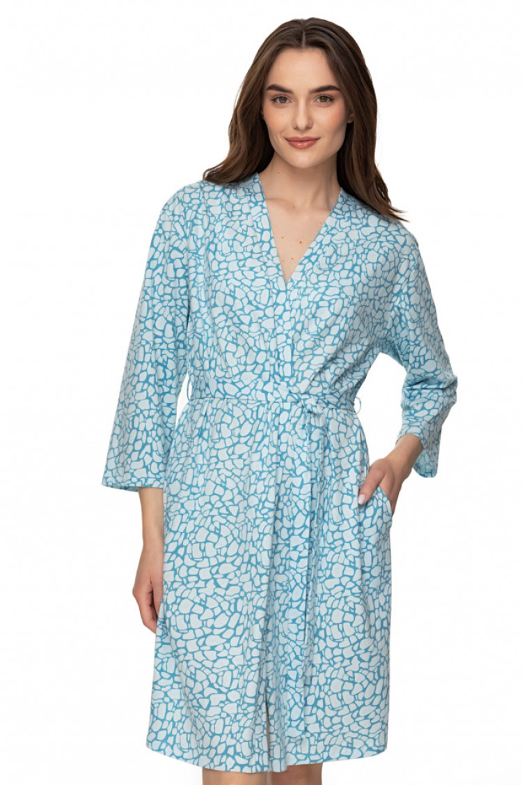 Dressing gown Federica, color: blue-dark blue — photo 1