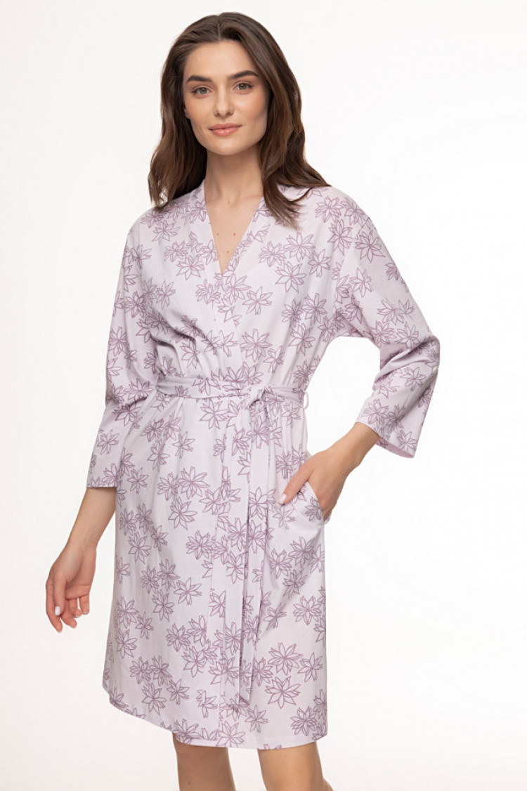Dressing gown Margarita, color: lilac-violet — photo 1