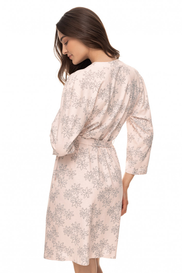Dressing gown Margarita, color: rose-gray — photo 2